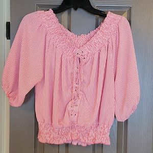 Red & white stripped top